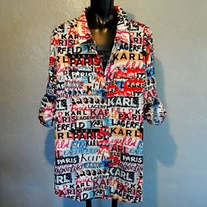 Karl Lagerfeld Multicolor Graphic Women's Top